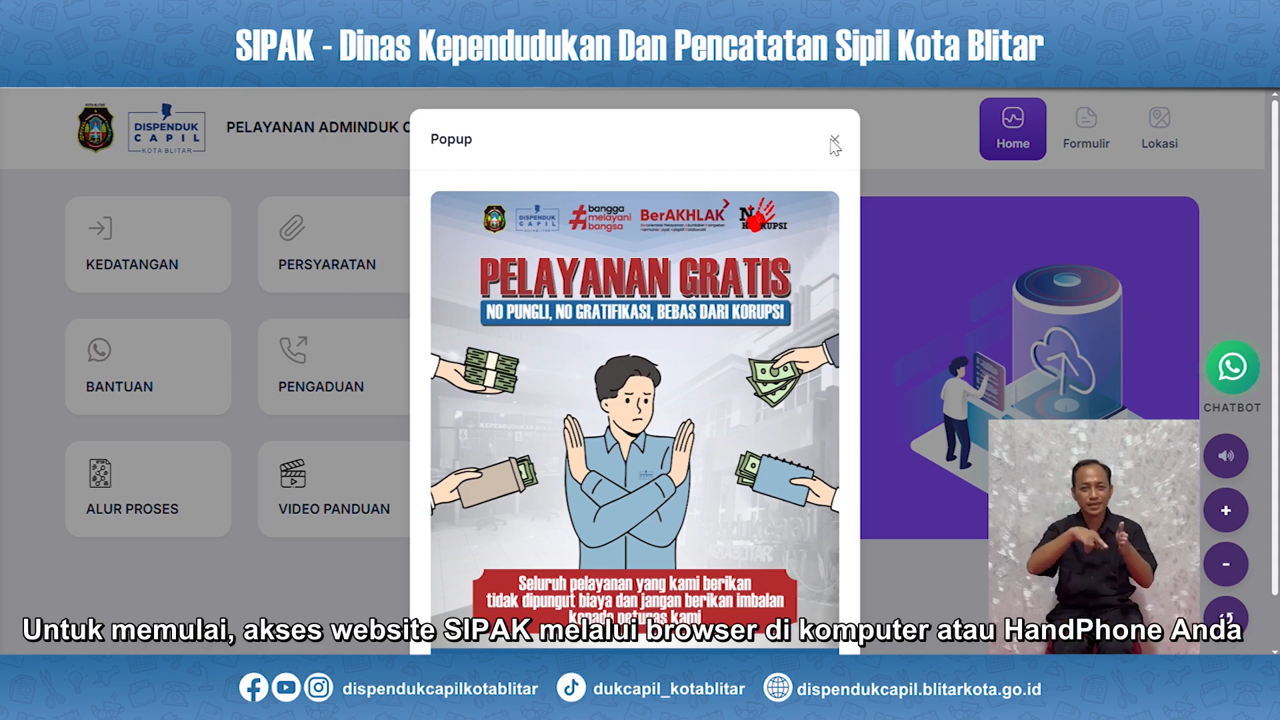 Tutorial Pendaftaran Akun, Pengajuan, Lacak Permohonan dalam Bahasa Isyarat